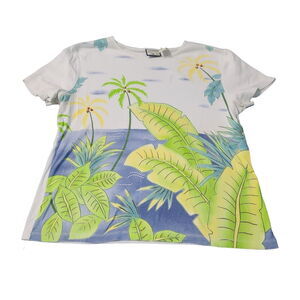 Caribbean Joe Womens T-Shirt Multicolor Size Medium 100% Cotton Short Sleeve